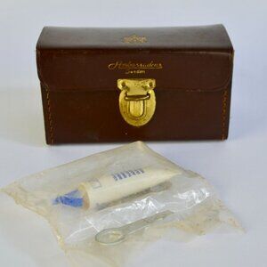Vintage Abu Garcia Ambassadeur Reel Case Brown Leather w/ Accessories